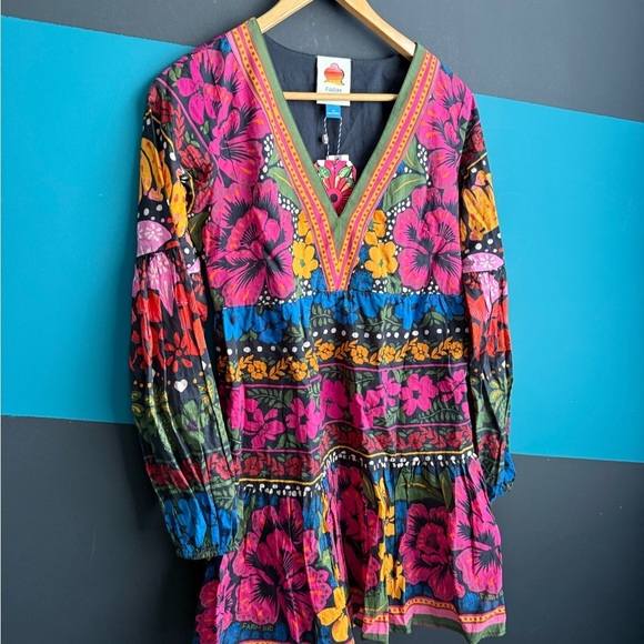 Anthropologie Pink and Blue Ruffled Tiered Sundress size XS - Picture 4 of 16